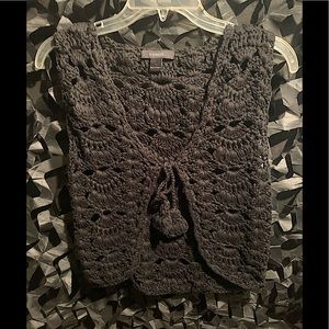 Vtg 90s Express Crocheted Vest